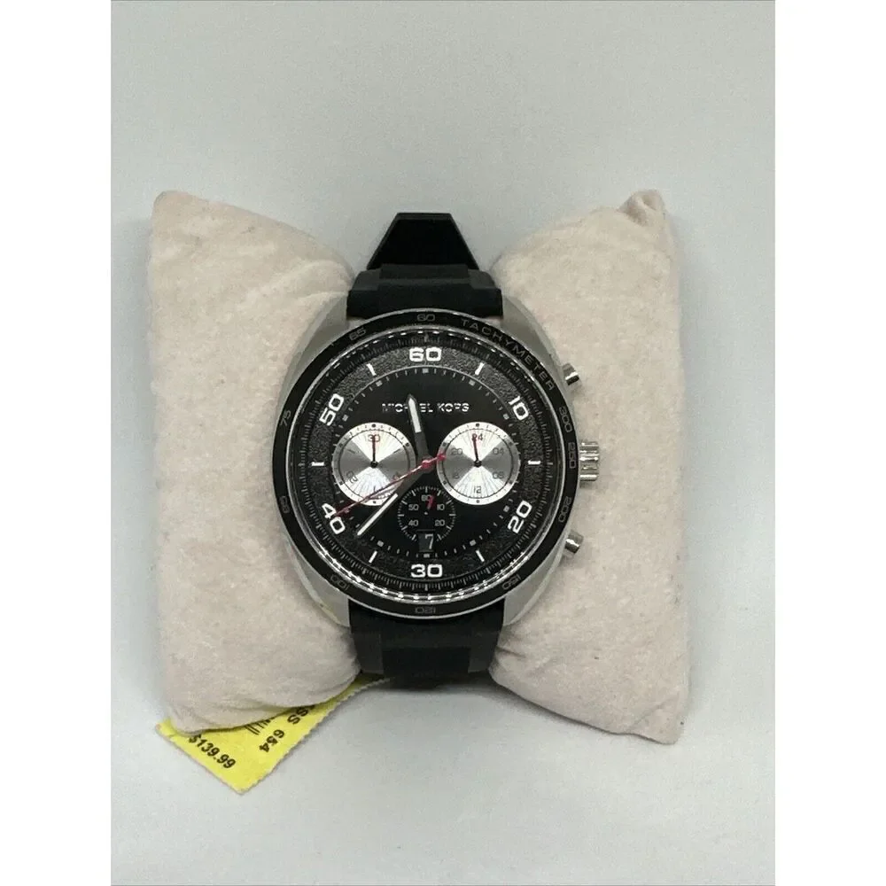 Michael Kors Dane MK8611 Men's Black Silicone Strap Analog Dial Watch HME435
